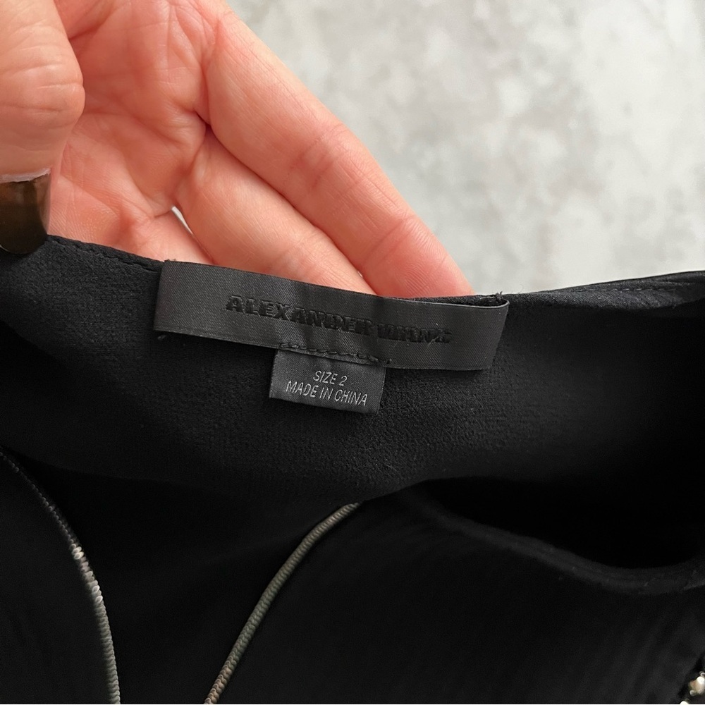 Vintage Alexander Wang Satin Tuxedo Bib Studded Dress - Picture 9 of 10